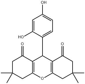 9-(2,4-dihydroxyphenyl)-3,3,6,6-tetramethyl-4,5,7,9-tetrahydro-2H-xanthene-1,8-dione Struktur