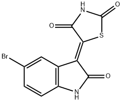 (5Z)-5-(5-bromo-2-oxo-1H-indol-3-ylidene)-1,3-thiazolidine-2,4-dione Struktur