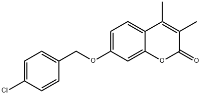 7-[(4-chlorophenyl)methoxy]-3,4-dimethylchromen-2-one Struktur