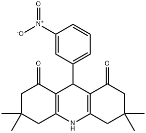 3,3,6,6-tetramethyl-9-(3-nitrophenyl)-2,4,5,7,9,10-hexahydroacridine-1,8-dione Struktur