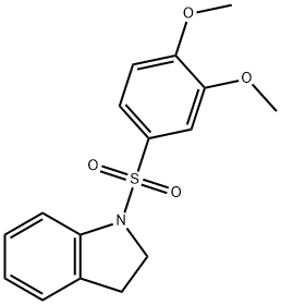 1-(3,4-dimethoxyphenyl)sulfonyl-2,3-dihydroindole Struktur