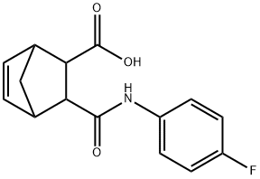 2-[(4-fluorophenyl)carbamoyl]bicyclo[2.2.1]hept-5-ene-3-carboxylic acid Struktur