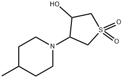 4-(4-methylpiperidin-1-yl)-1,1-dioxothiolan-3-ol Struktur