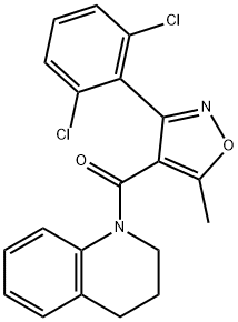 [3-(2,6-dichlorophenyl)-5-methyl-1,2-oxazol-4-yl]-(3,4-dihydro-2H-quinolin-1-yl)methanone Struktur