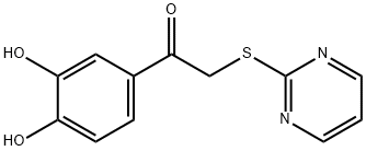 1-(3,4-dihydroxyphenyl)-2-pyrimidin-2-ylsulfanylethanone Struktur