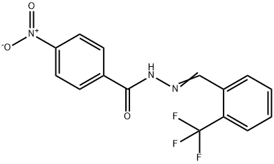 4-nitro-N-[(E)-[2-(trifluoromethyl)phenyl]methylideneamino]benzamide Struktur