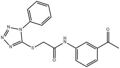 N-(3-acetylphenyl)-2-(1-phenyltetrazol-5-yl)sulfanylacetamide Struktur