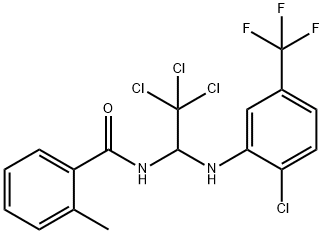 2-methyl-N-[2,2,2-trichloro-1-[2-chloro-5-(trifluoromethyl)anilino]ethyl]benzamide Struktur