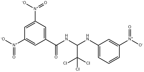 3,5-dinitro-N-[2,2,2-trichloro-1-(3-nitroanilino)ethyl]benzamide Struktur