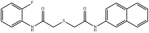 2-[2-(2-fluoroanilino)-2-oxoethyl]sulfanyl-N-naphthalen-2-ylacetamide Struktur