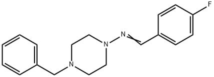 (E)-N-(4-benzylpiperazin-1-yl)-1-(4-fluorophenyl)methanimine Struktur