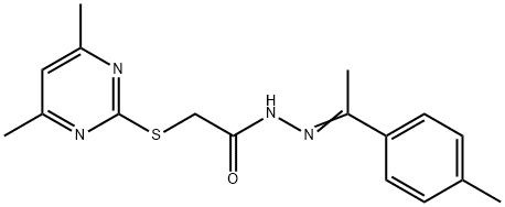 2-(4,6-dimethylpyrimidin-2-yl)sulfanyl-N-[(Z)-1-(4-methylphenyl)ethylideneamino]acetamide Struktur