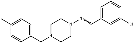 (E)-1-(3-chlorophenyl)-N-[4-[(4-methylphenyl)methyl]piperazin-1-yl]methanimine Struktur