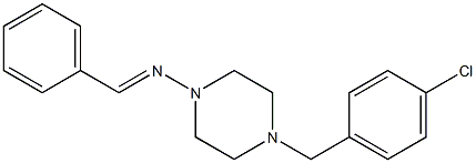 (E)-N-[4-[(4-chlorophenyl)methyl]piperazin-1-yl]-1-phenylmethanimine Struktur