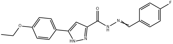 3-(4-ethoxyphenyl)-N-[(E)-(4-fluorophenyl)methylideneamino]-1H-pyrazole-5-carboxamide Struktur