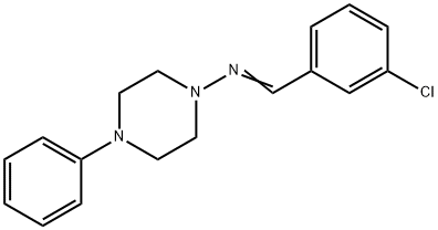 (Z)-1-(3-chlorophenyl)-N-(4-phenylpiperazin-1-yl)methanimine Struktur