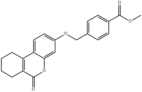 methyl 4-[(6-oxo-7,8,9,10-tetrahydrobenzo[c]chromen-3-yl)oxymethyl]benzoate Struktur