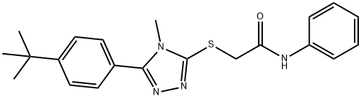 2-[[5-(4-tert-butylphenyl)-4-methyl-1,2,4-triazol-3-yl]sulfanyl]-N-phenylacetamide Struktur