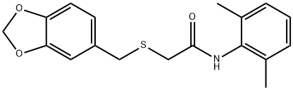 2-(1,3-benzodioxol-5-ylmethylsulfanyl)-N-(2,6-dimethylphenyl)acetamide Struktur