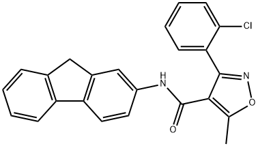 3-(2-chlorophenyl)-N-(9H-fluoren-2-yl)-5-methyl-1,2-oxazole-4-carboxamide Struktur