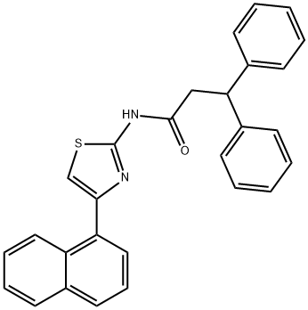 N-(4-naphthalen-1-yl-1,3-thiazol-2-yl)-3,3-diphenylpropanamide Struktur