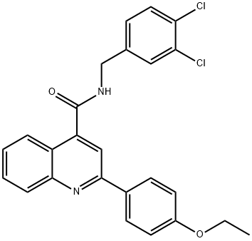 N-[(3,4-dichlorophenyl)methyl]-2-(4-ethoxyphenyl)quinoline-4-carboxamide Struktur