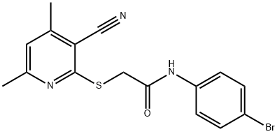 N-(4-bromophenyl)-2-(3-cyano-4,6-dimethylpyridin-2-yl)sulfanylacetamide Struktur