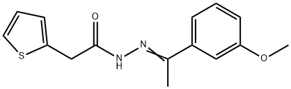 N-[(E)-1-(3-methoxyphenyl)ethylideneamino]-2-thiophen-2-ylacetamide Struktur