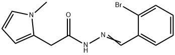 N-[(E)-(2-bromophenyl)methylideneamino]-2-(1-methylpyrrol-2-yl)acetamide Struktur