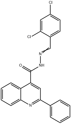 N-[(2,4-dichlorophenyl)methylideneamino]-2-phenylquinoline-4-carboxamide Struktur