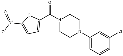 [4-(3-chlorophenyl)piperazin-1-yl]-(5-nitrofuran-2-yl)methanone Struktur