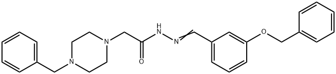 2-(4-benzylpiperazin-1-yl)-N-[(E)-(3-phenylmethoxyphenyl)methylideneamino]acetamide Struktur