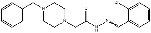 2-(4-benzylpiperazin-1-yl)-N-[(E)-(2-chlorophenyl)methylideneamino]acetamide Struktur