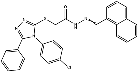 2-[[4-(4-chlorophenyl)-5-phenyl-1,2,4-triazol-3-yl]sulfanyl]-N-[(E)-naphthalen-1-ylmethylideneamino]acetamide Struktur