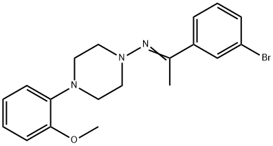 (E)-1-(3-bromophenyl)-N-[4-(2-methoxyphenyl)piperazin-1-yl]ethanimine Struktur