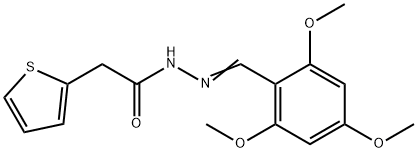 2-thiophen-2-yl-N-[(E)-(2,4,6-trimethoxyphenyl)methylideneamino]acetamide Struktur