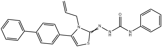 1-phenyl-3-[(Z)-[4-(4-phenylphenyl)-3-prop-2-enyl-1,3-thiazol-2-ylidene]amino]urea Struktur