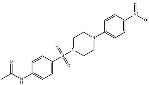 N-[4-[4-(4-nitrophenyl)piperazin-1-yl]sulfonylphenyl]acetamide Struktur