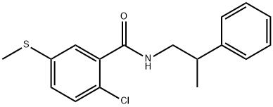 2-chloro-5-methylsulfanyl-N-(2-phenylpropyl)benzamide Struktur