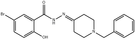 N-[(1-benzylpiperidin-4-ylidene)amino]-5-bromo-2-hydroxybenzamide Struktur