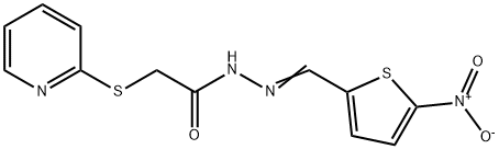 N-[(E)-(5-nitrothiophen-2-yl)methylideneamino]-2-pyridin-2-ylsulfanylacetamide Struktur