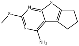 3-methylsulfanyl-7,8-dihydro-6H-cyclopenta[4,5]thieno[1,2-c]pyrimidin-1-amine Struktur