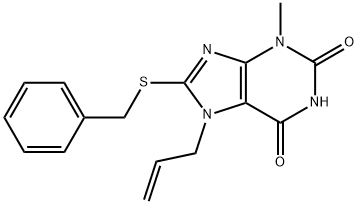 8-benzylsulfanyl-3-methyl-7-prop-2-enylpurine-2,6-dione Struktur