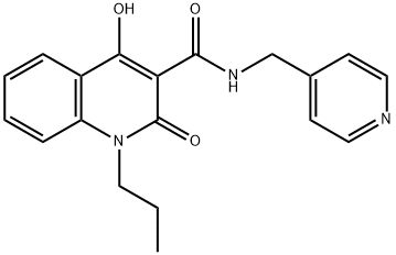 4-hydroxy-2-oxo-1-propyl-N-(pyridin-4-ylmethyl)quinoline-3-carboxamide Struktur