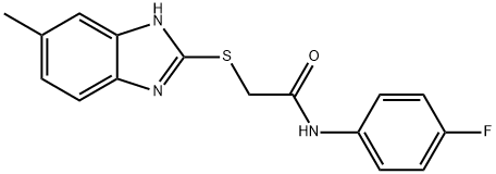 N-(4-fluorophenyl)-2-[(6-methyl-1H-benzimidazol-2-yl)sulfanyl]acetamide Struktur