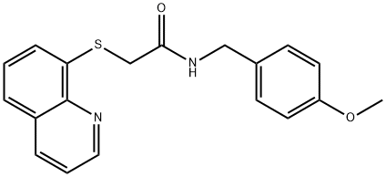 N-[(4-methoxyphenyl)methyl]-2-quinolin-8-ylsulfanylacetamide Struktur