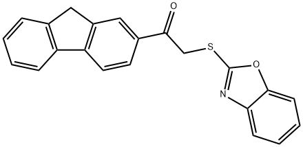 2-(1,3-benzoxazol-2-ylsulfanyl)-1-(9H-fluoren-2-yl)ethanone Struktur