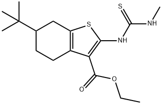 ethyl 6-tert-butyl-2-(methylcarbamothioylamino)-4,5,6,7-tetrahydro-1-benzothiophene-3-carboxylate Struktur