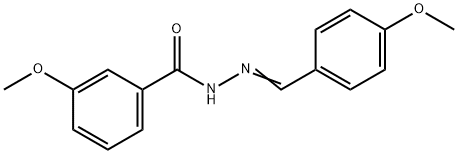 3-methoxy-N-[(E)-(4-methoxyphenyl)methylideneamino]benzamide Struktur