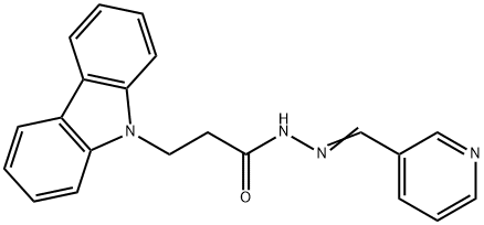 3-carbazol-9-yl-N-[(E)-pyridin-3-ylmethylideneamino]propanamide Struktur